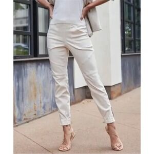 SPANX Stretch Twill Cargo Joggers Pants Off White 20319R Size Medium